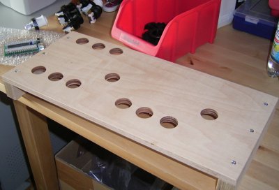 holes for pushbuttons in the testpanel